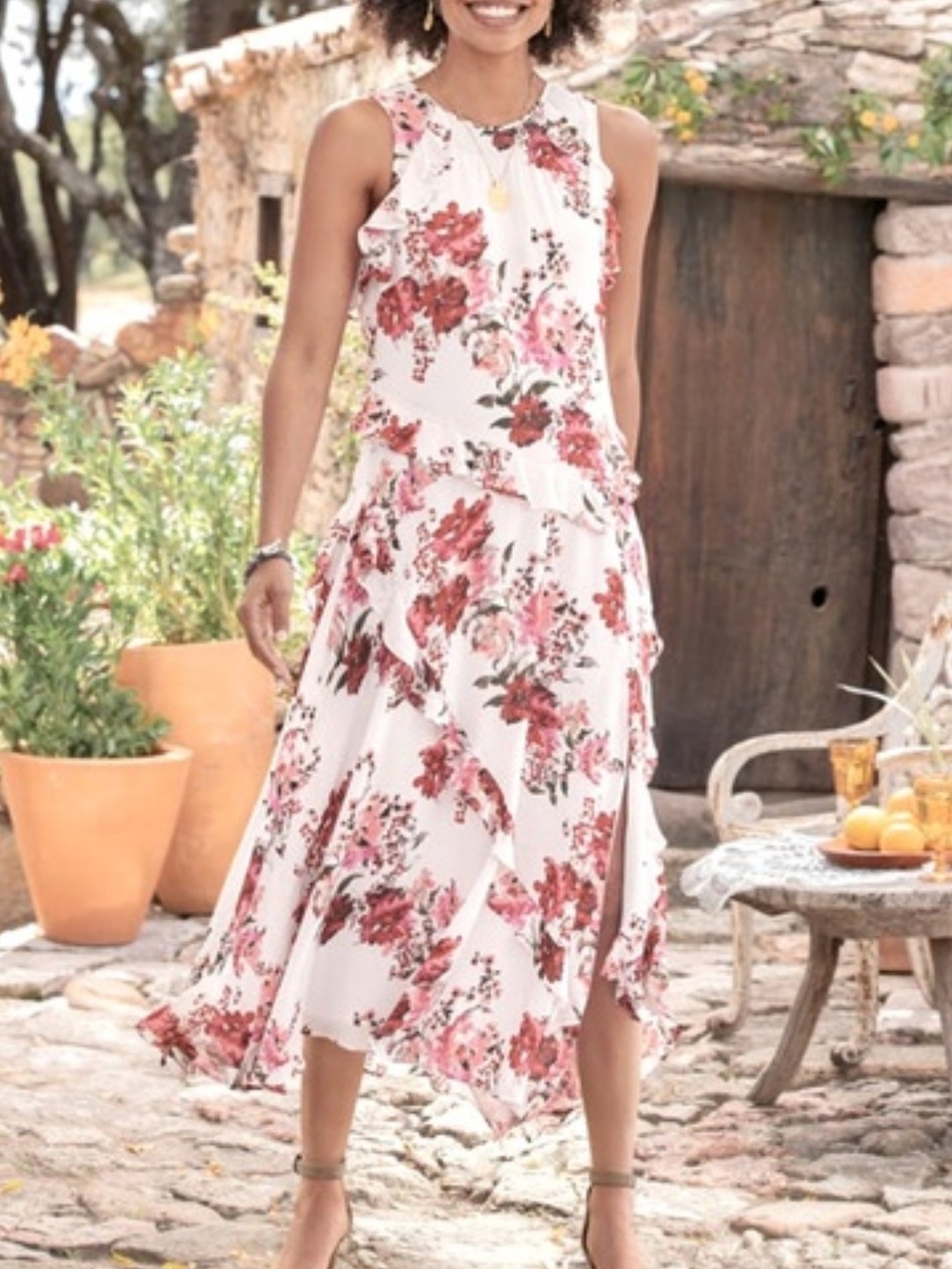 Sundance Blushing Gardens Maxi Dress with Pink Floral Print